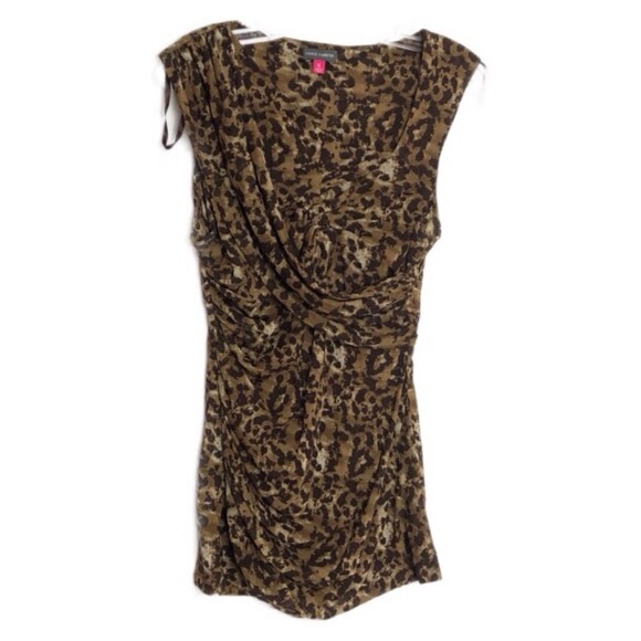 Vince Camuto Tops - Vince Camuto Animal Print Crossover Sleeveless Top